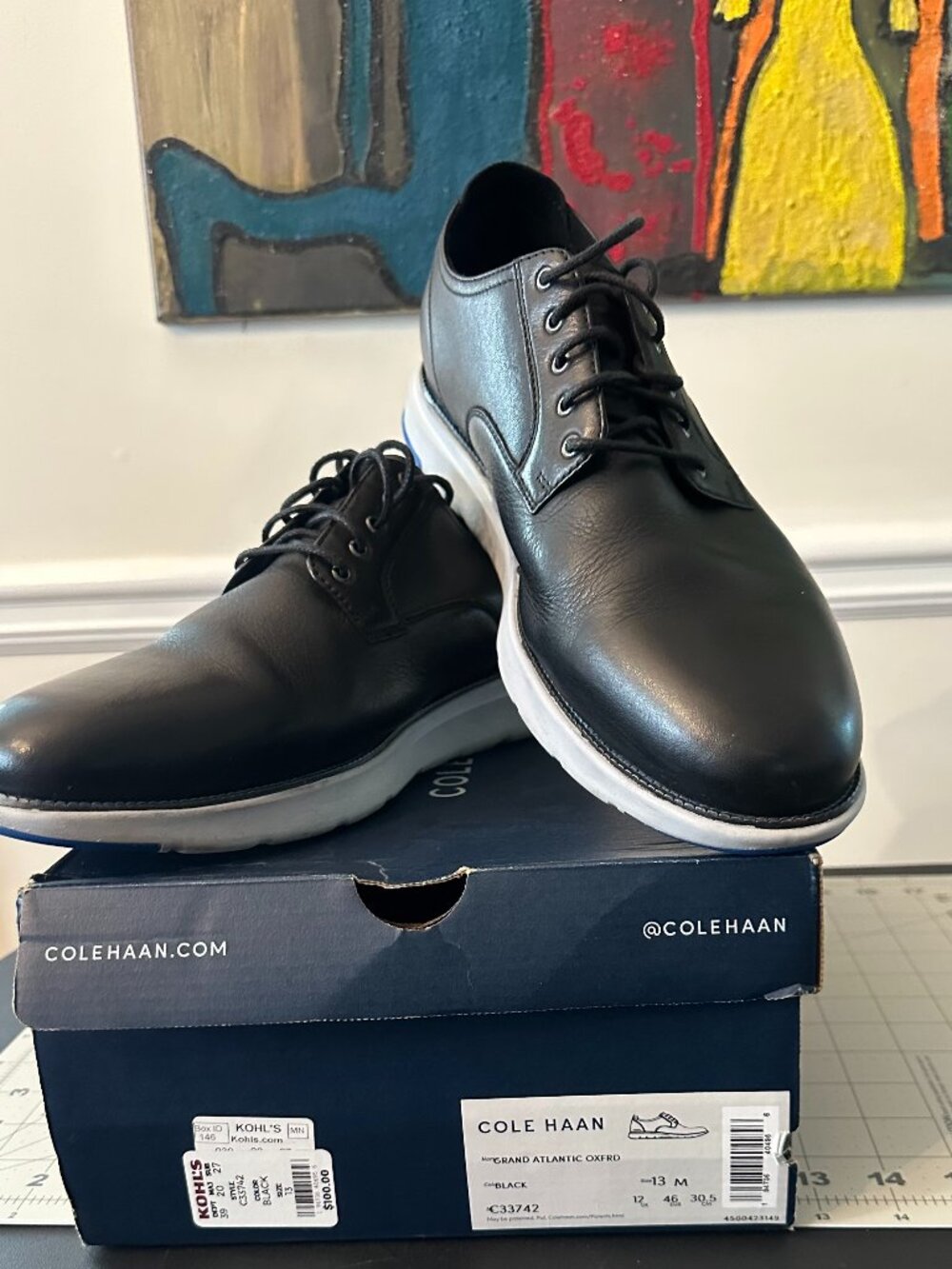 Cole Haan Black Oxford Mens Shoes
